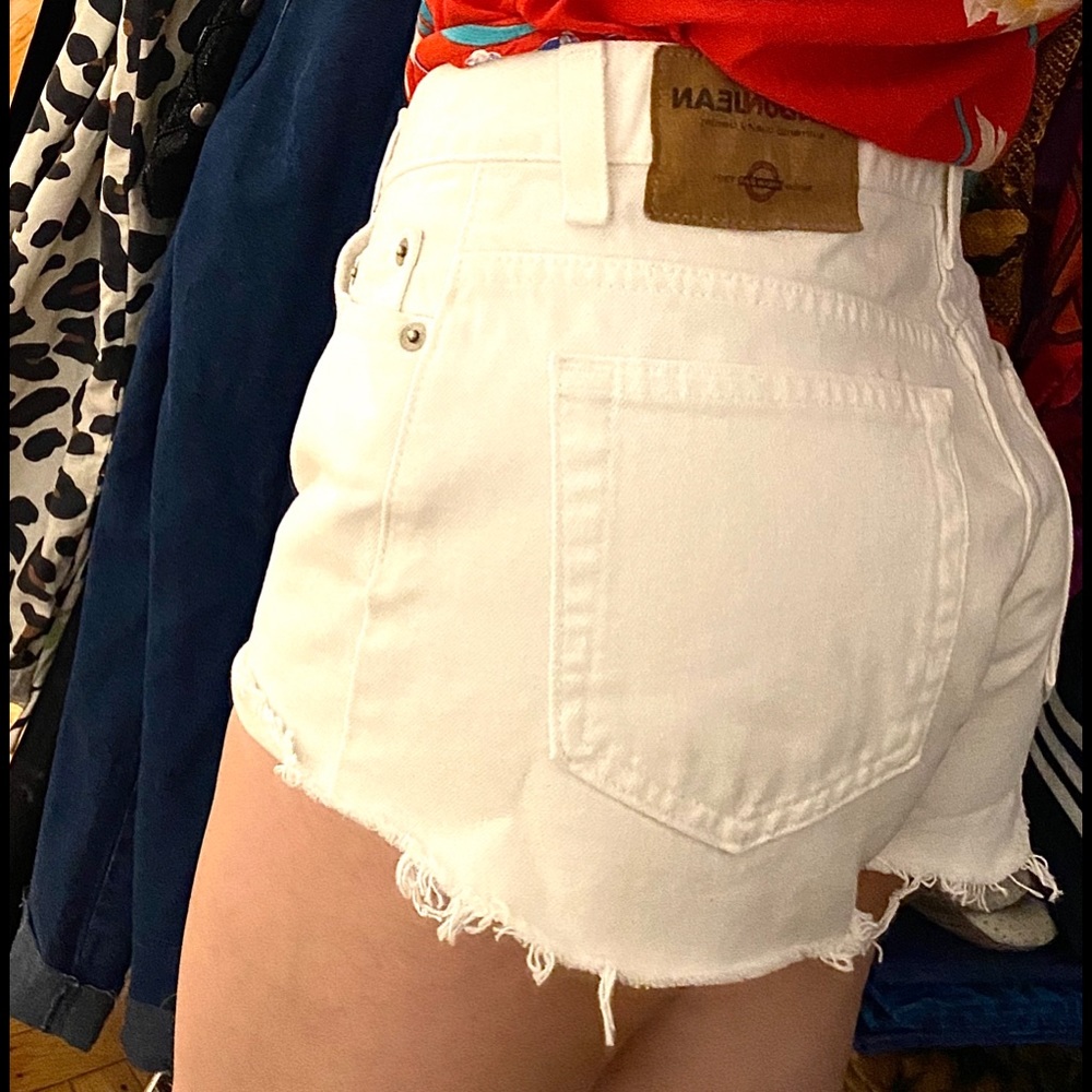 Vintage white denim cutoffs, size 28